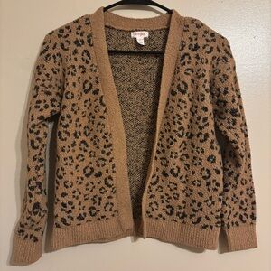 Kids Cat & Jack Tan Leopard Print Cardigan